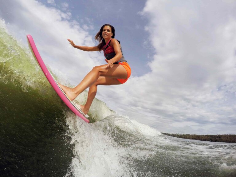 Waking surfing on Moose Lake 2 768x576